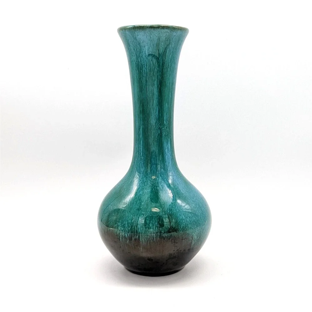 Blue Mountain Pottery Vase Drip Glaze Redware 8.5